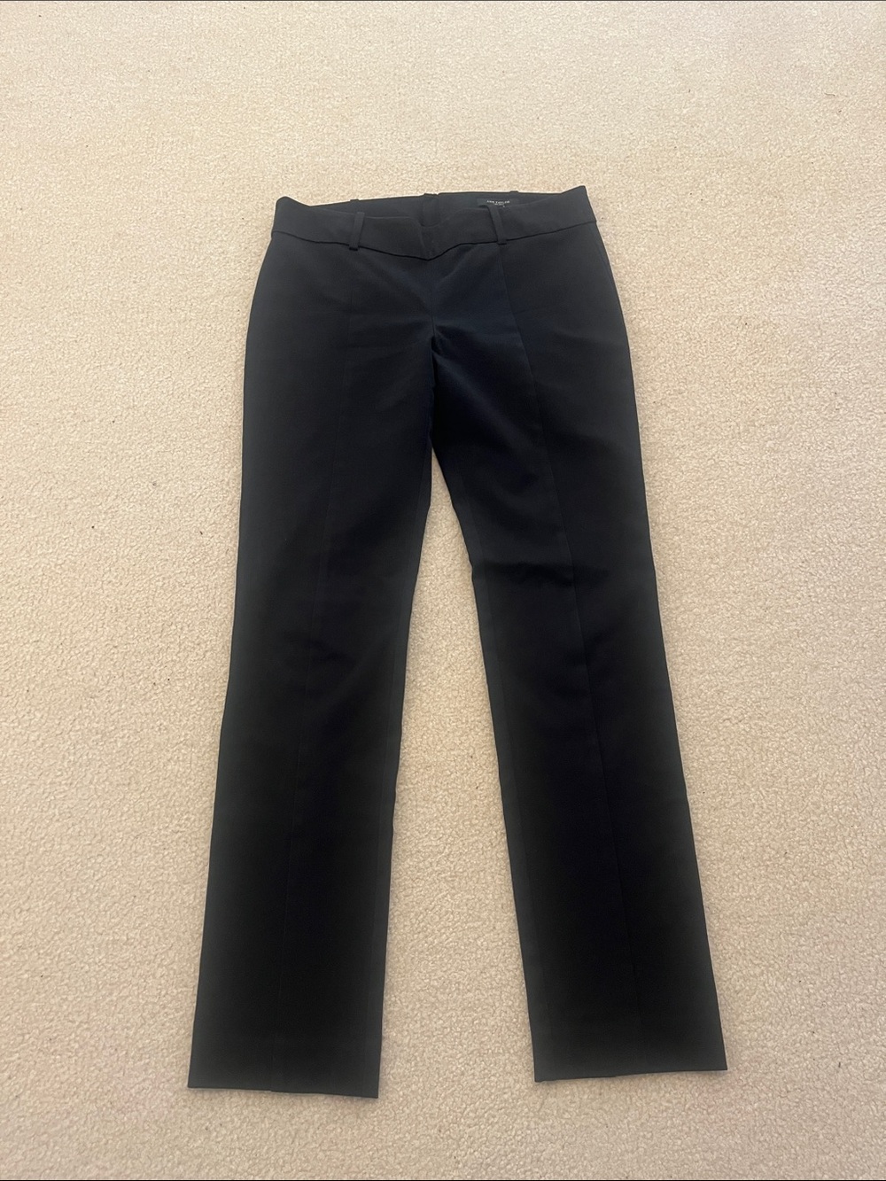 Ann Taylor Black Tailored Straight-Leg Pants